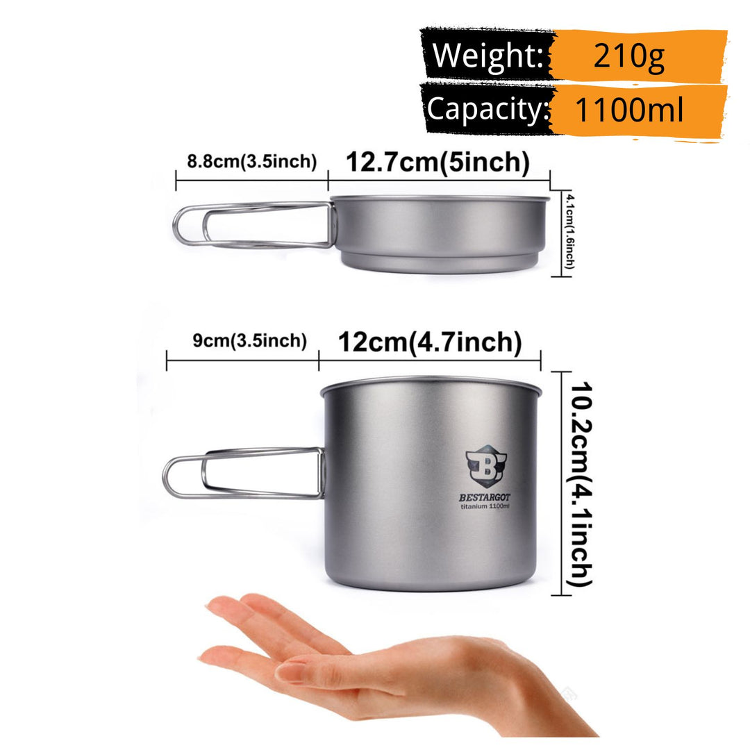 1100ml Ti-Combo Set Topf und Pfanne