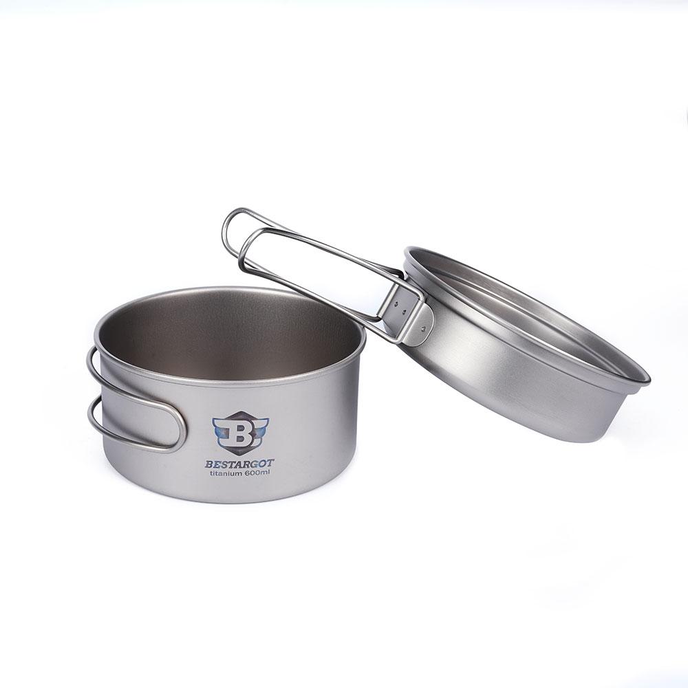 600ML Pot with Pan Ti-Combo Mini Set - Pot & Pan - BestargotCamp