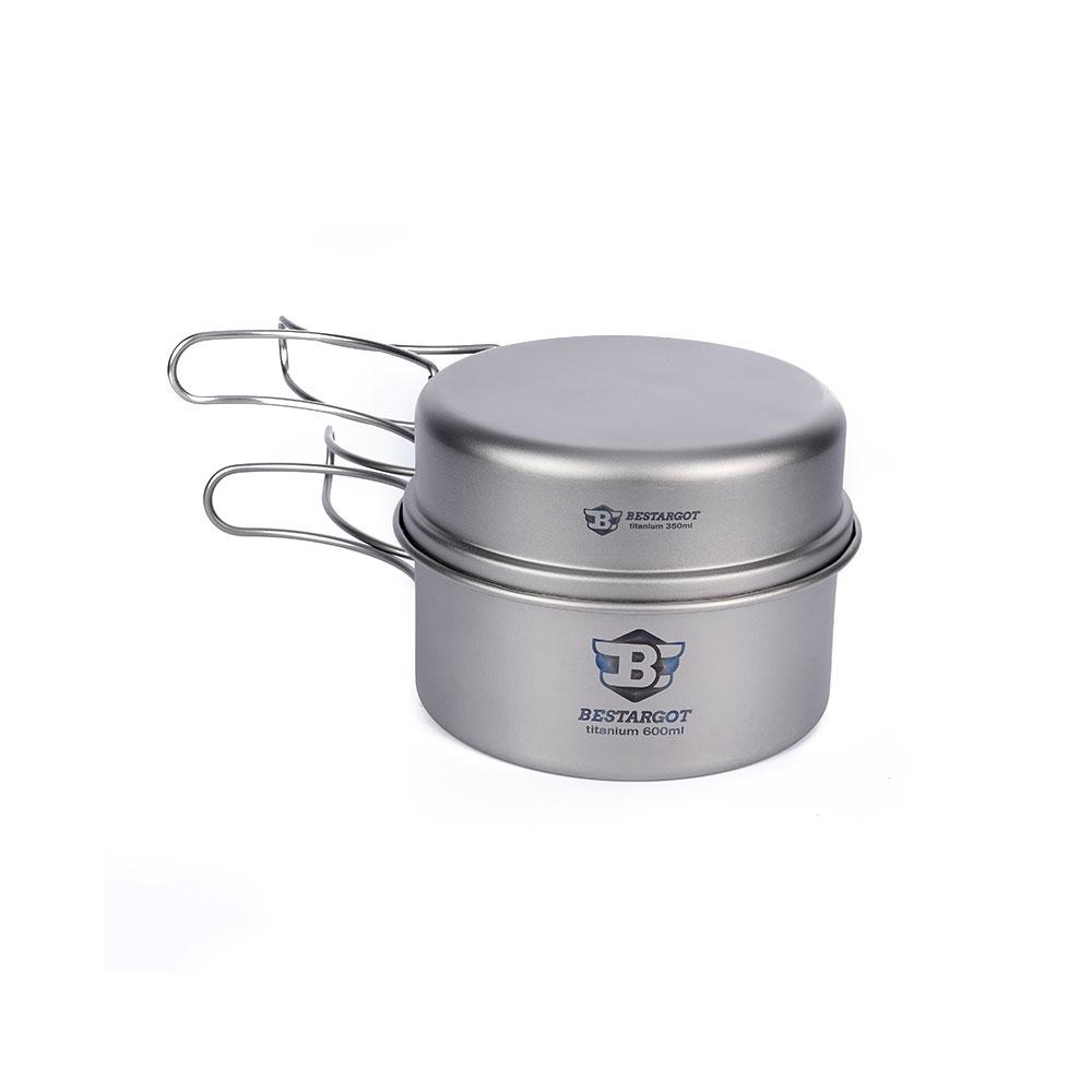 600ML Pot with Pan Ti-Combo Mini Set - Pot & Pan - BestargotCamp