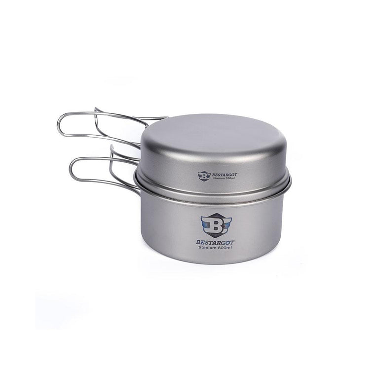 600ML Pot with Pan Ti-Combo Mini Set - Pot & Pan - BestargotCamp