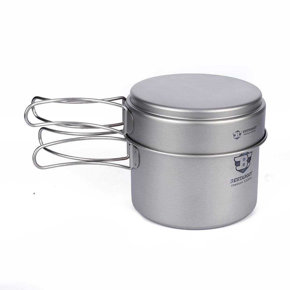 1100ML Pot with Pan Ti-Combo Set - Pot & Pan - BestargotCamp