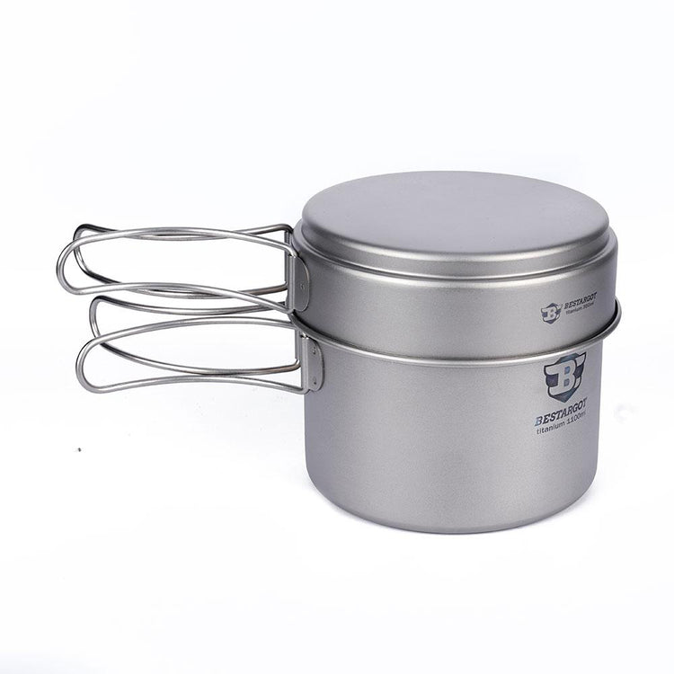 1100ML Pot with Pan Ti-Combo Set - Pot & Pan - BestargotCamp