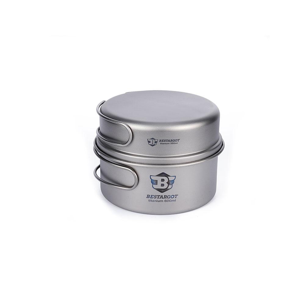 600ML Pot with Pan Ti-Combo Mini Set - Pot & Pan - BestargotCamp