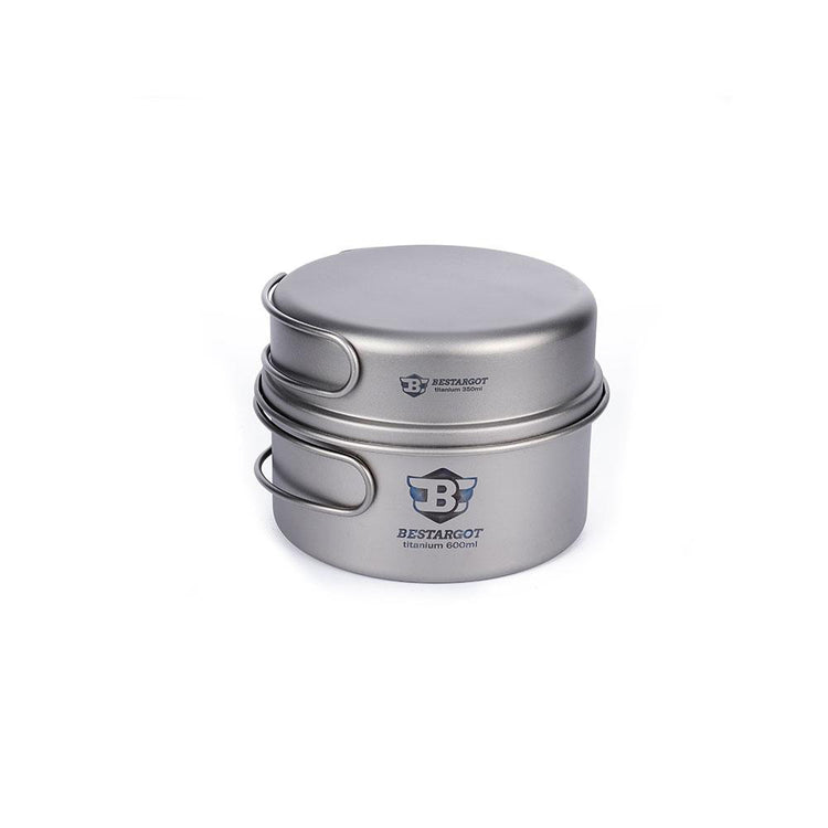 600ML Pot with Pan Ti-Combo Mini Set - Pot & Pan - BestargotCamp