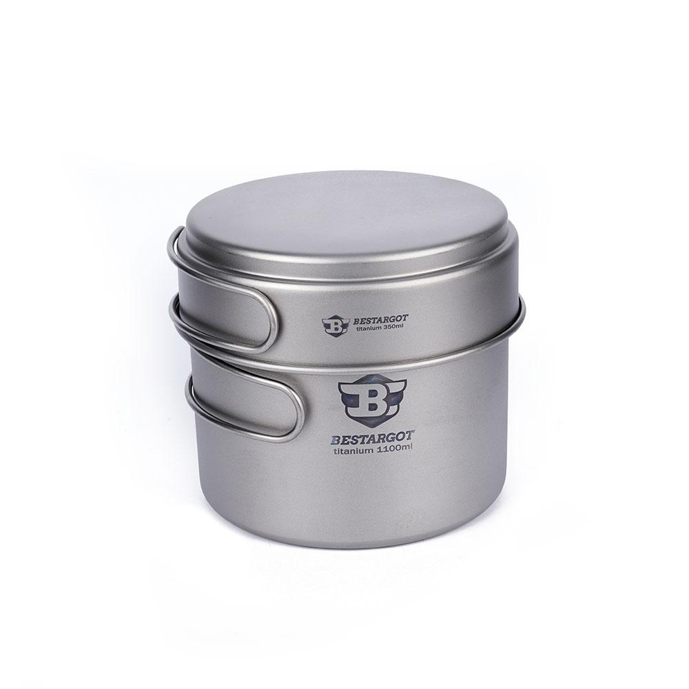 1100ML Pot with Pan Ti-Combo Set - Pot & Pan - BestargotCamp
