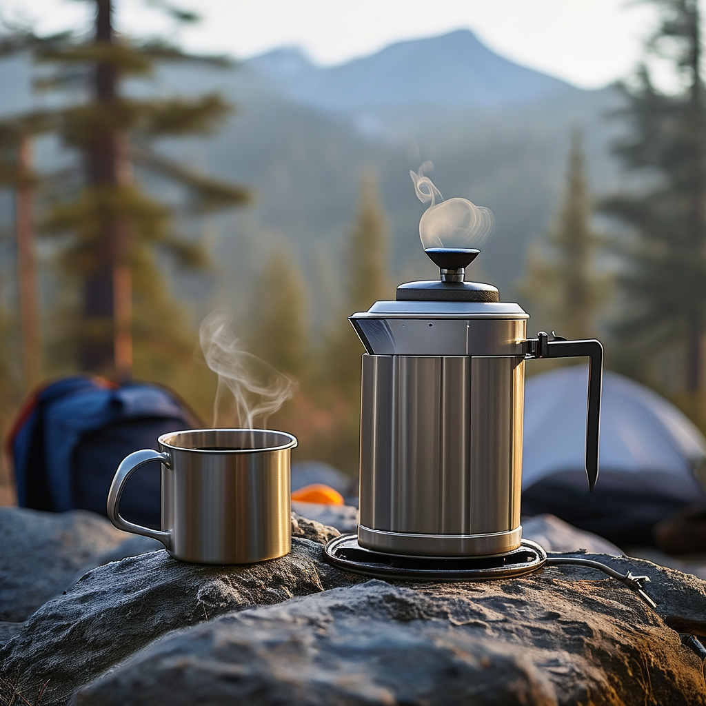Titan French Press 750ml von Bestargot – Kaffeealchemie unter freiem Himmel