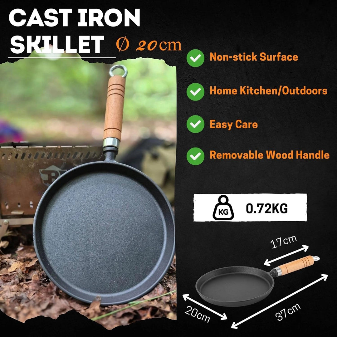 Gusseisen Pfanne 20cm mit Holzgriff