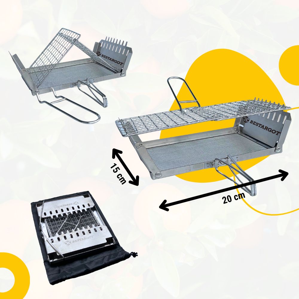 Camping Toaster für Gaskocher aus Edelstahl, Toastablett Toastregal mit faltbarem Ständer
