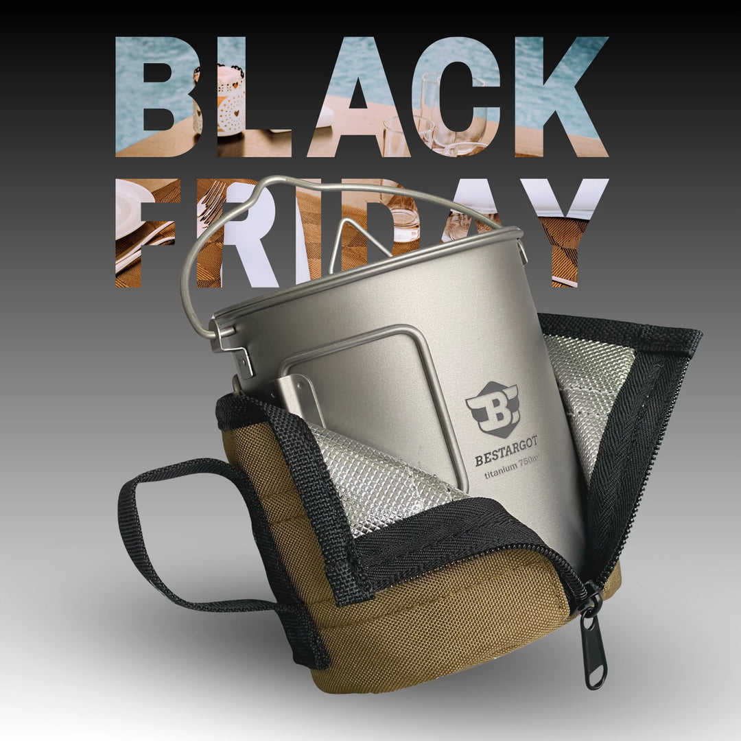 750ml Titan Becher mit Isolierbeutel